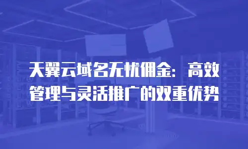 天翼云域名无忧佣金：高效管理与灵活推广的双重优势