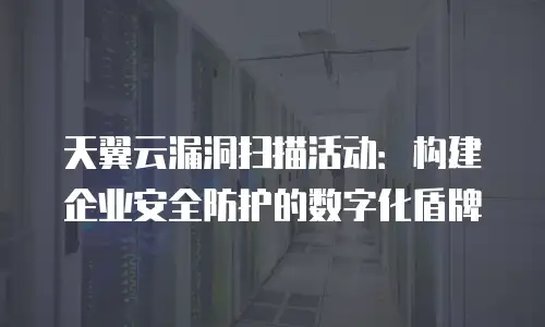 天翼云漏洞扫描活动：构建企业安全防护的数字化盾牌