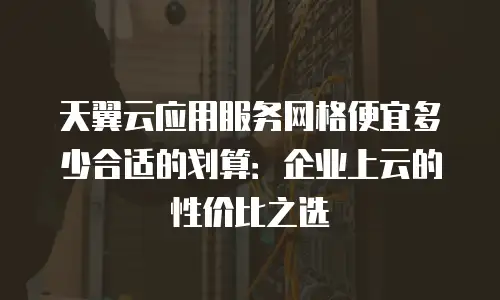 天翼云应用服务网格便宜多少合适的划算：企业上云的性价比之选