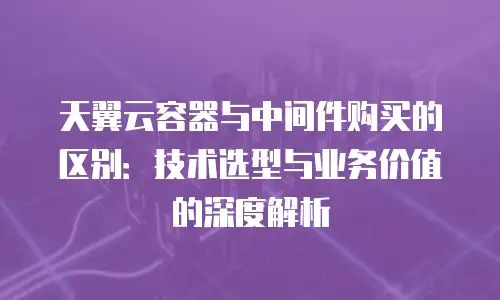 天翼云容器与中间件购买的区别：技术选型与业务价值的深度解析