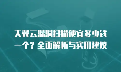天翼云漏洞扫描便宜多少钱一个？全面解析与实用建议