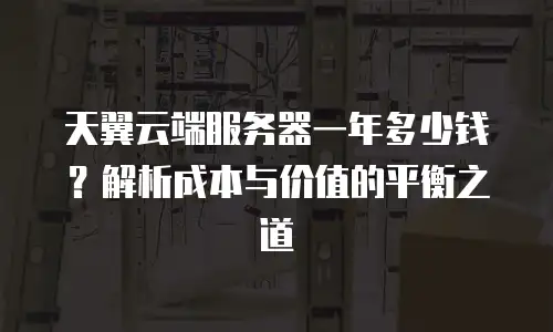 天翼云端服务器一年多少钱？解析成本与价值的平衡之道