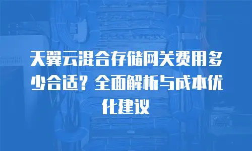天翼云混合存储网关费用多少合适？全面解析与成本优化建议