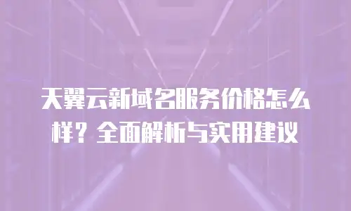 天翼云新域名服务价格怎么样？全面解析与实用建议