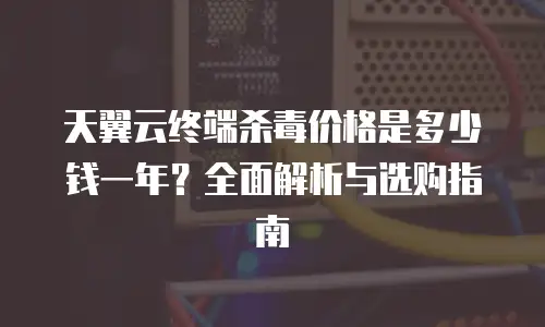 天翼云终端杀毒价格是多少钱一年？全面解析与选购指南