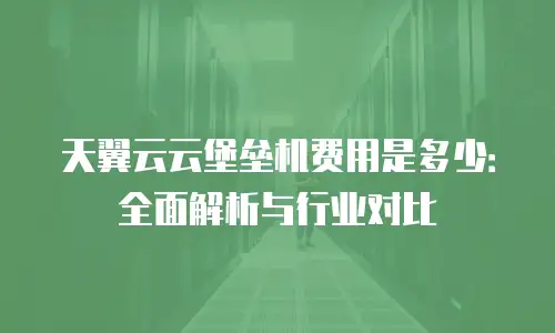 天翼云云堡垒机费用是多少：全面解析与行业对比