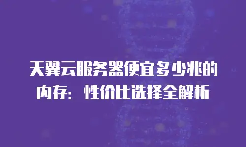 天翼云服务器便宜多少兆的内存：性价比选择全解析