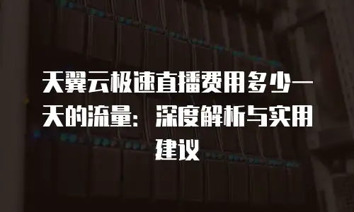 天翼云极速直播费用多少一天的流量：深度解析与实用建议