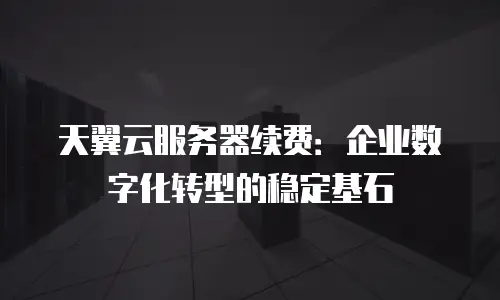 天翼云服务器续费：企业数字化转型的稳定基石