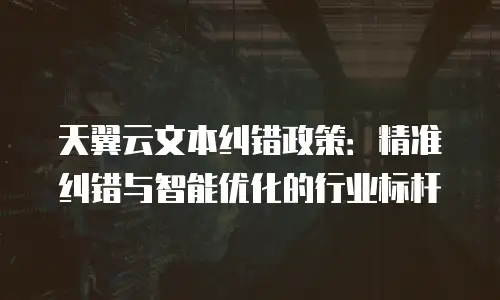 天翼云文本纠错政策：精准纠错与智能优化的行业标杆