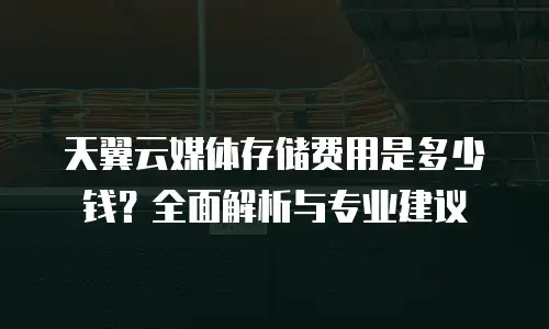 天翼云媒体存储费用是多少钱？全面解析与专业建议