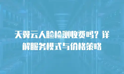 天翼云人脸检测收费吗？详解服务模式与价格策略
