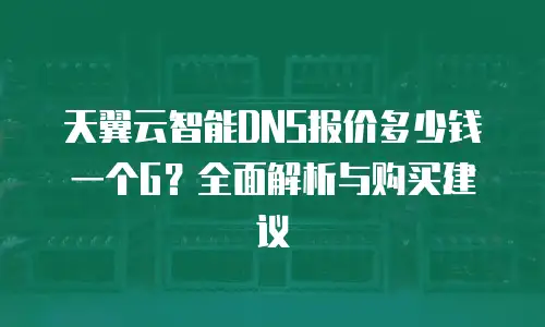 天翼云智能DNS报价多少钱一个G？全面解析与购买建议