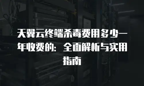 天翼云终端杀毒费用多少一年收费的：全面解析与实用指南