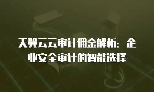 天翼云云审计佣金解析：企业安全审计的智能选择