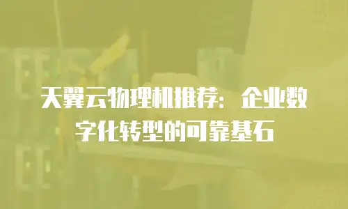 天翼云物理机推荐：企业数字化转型的可靠基石