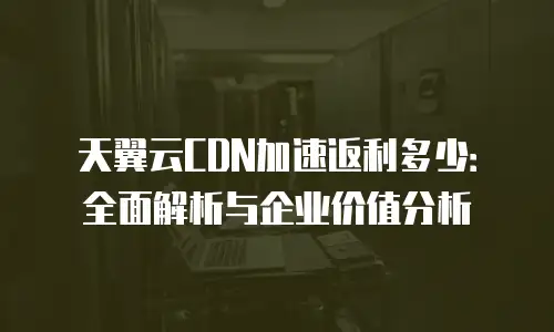 天翼云CDN加速返利多少：全面解析与企业价值分析