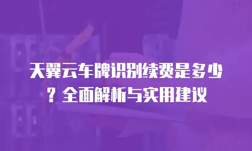 天翼云车牌识别续费是多少？全面解析与实用建议