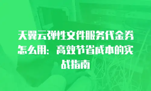 天翼云弹性文件服务代金券怎么用：高效节省成本的实战指南
