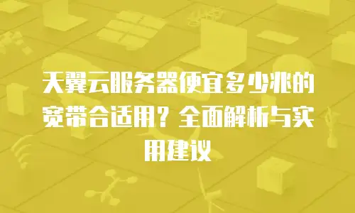 天翼云服务器便宜多少兆的宽带合适用？全面解析与实用建议