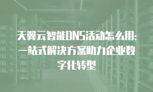 天翼云智能DNS活动怎么用：一站式解决方案助力企业数字化转型