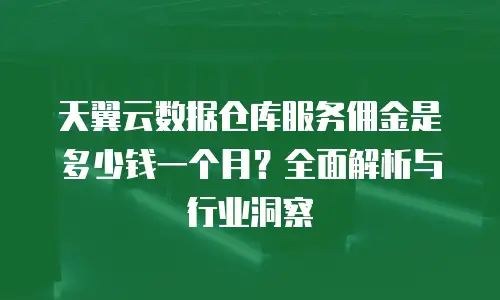天翼云数据仓库服务佣金是多少钱一个月？全面解析与行业洞察