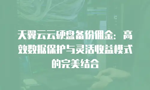 天翼云云硬盘备份佣金：高效数据保护与灵活收益模式的完美结合