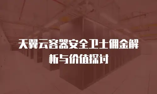 天翼云容器安全卫士佣金解析与价值探讨