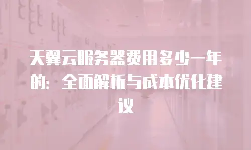 天翼云服务器费用多少一年的：全面解析与成本优化建议