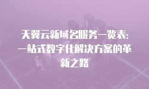 天翼云新域名服务一览表：一站式数字化解决方案的革新之路