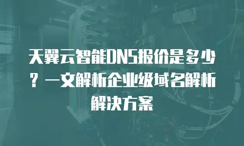 天翼云智能DNS报价是多少？一文解析企业级域名解析解决方案