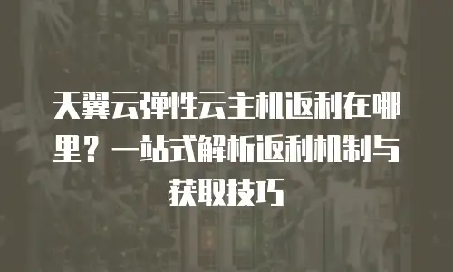 天翼云弹性云主机返利在哪里？一站式解析返利机制与获取技巧