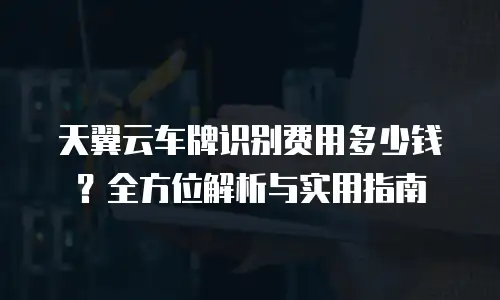 天翼云车牌识别费用多少钱？全方位解析与实用指南