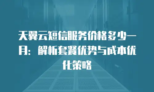 天翼云短信服务价格多少一月：解析套餐优势与成本优化策略