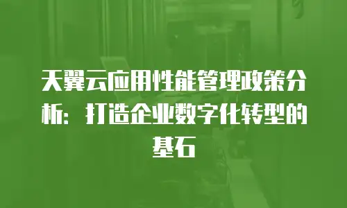 天翼云应用性能管理政策分析：打造企业数字化转型的基石