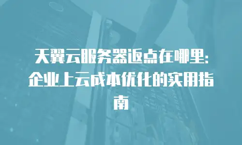 天翼云服务器返点在哪里：企业上云成本优化的实用指南