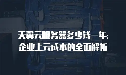 天翼云服务器多少钱一年：企业上云成本的全面解析