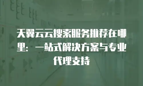 天翼云云搜索服务推荐在哪里：一站式解决方案与专业代理支持