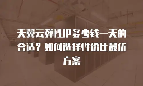 天翼云弹性IP多少钱一天的合适？如何选择性价比最优方案