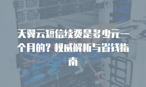 天翼云短信续费是多少元一个月的？权威解析与省钱指南
