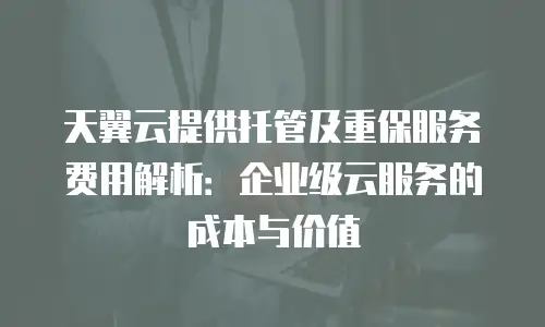 天翼云提供托管及重保服务费用解析：企业级云服务的成本与价值