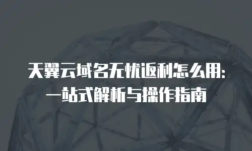 天翼云域名无忧返利怎么用：一站式解析与操作指南
