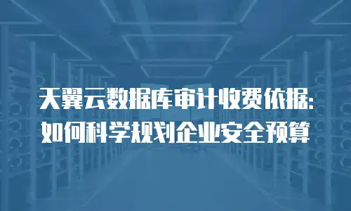 天翼云数据库审计收费依据：如何科学规划企业安全预算