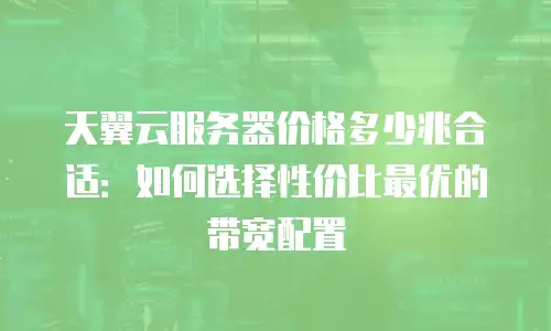 天翼云服务器价格多少兆合适：如何选择性价比最优的带宽配置