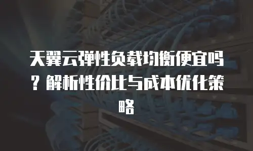 天翼云弹性负载均衡便宜吗？解析性价比与成本优化策略