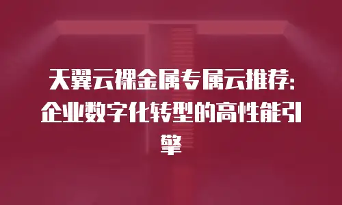 天翼云裸金属专属云推荐：企业数字化转型的高性能引擎