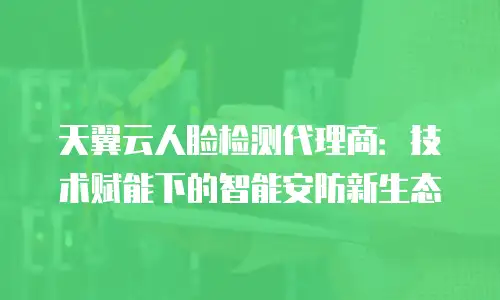 天翼云人脸检测代理商：技术赋能下的智能安防新生态