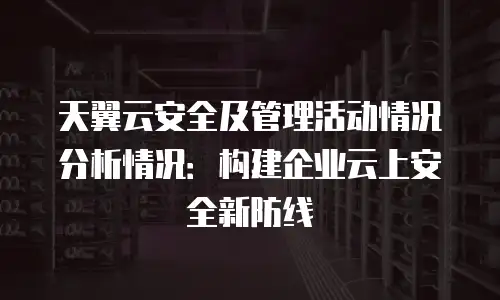 天翼云安全及管理活动情况分析情况：构建企业云上安全新防线