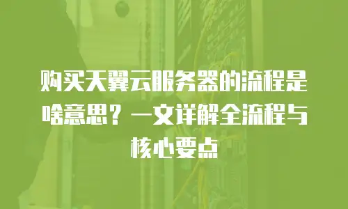 购买天翼云服务器的流程是啥意思？一文详解全流程与核心要点