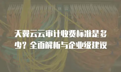 天翼云云审计收费标准是多少？全面解析与企业级建议